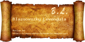 Blazsovszky Levendula névjegykártya